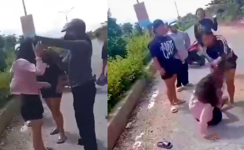 Hình ảnh nhóm người đánh hội đồng dã man cháu N. (Ảnh: Công an nhân dân)