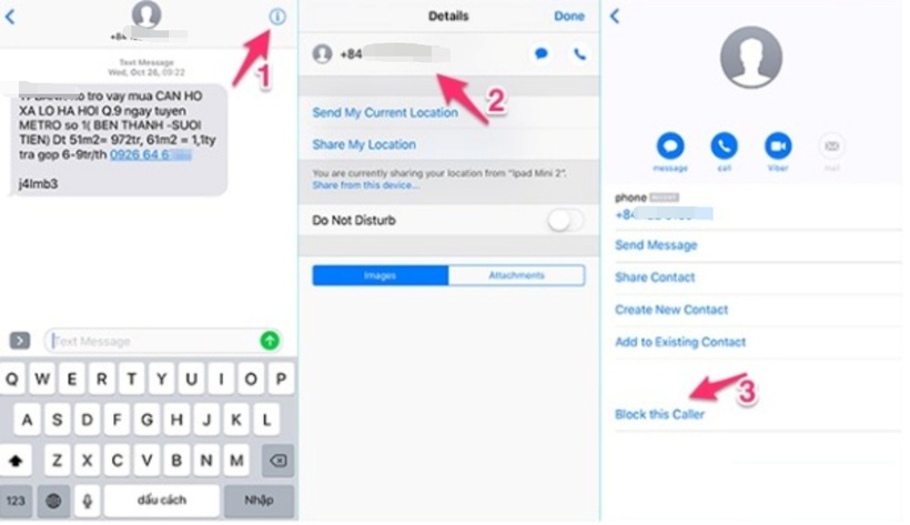 Cách chặn tin nhắn từ một số điện thoại rác nào đó trên iPhone.