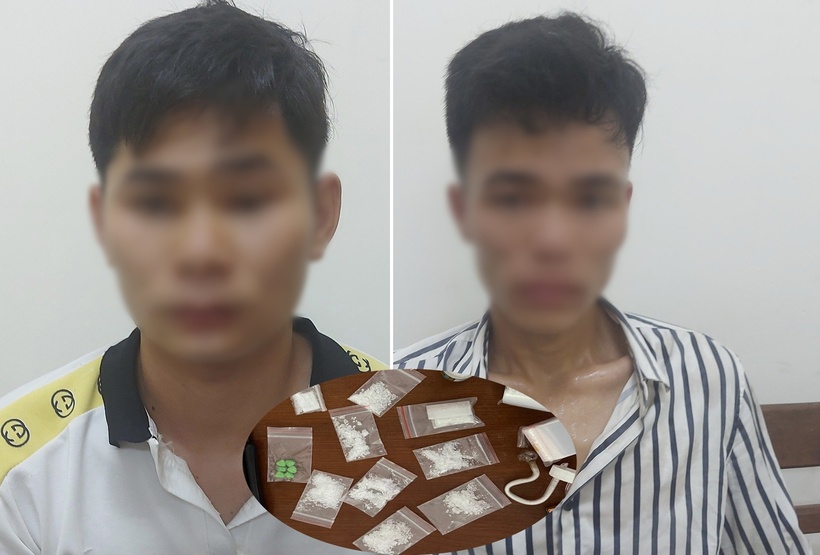 Hoàng, Dinh cùng ma túy đã phân chia chuẩn bị giao cho khách