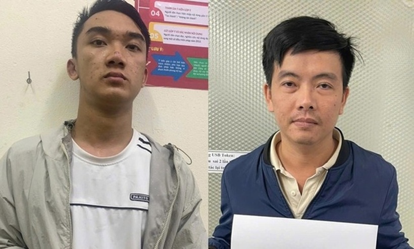 2 trong số 5 đối tượng bị tạm giữ. Ảnh: Công an TP.Đà Nẵng.