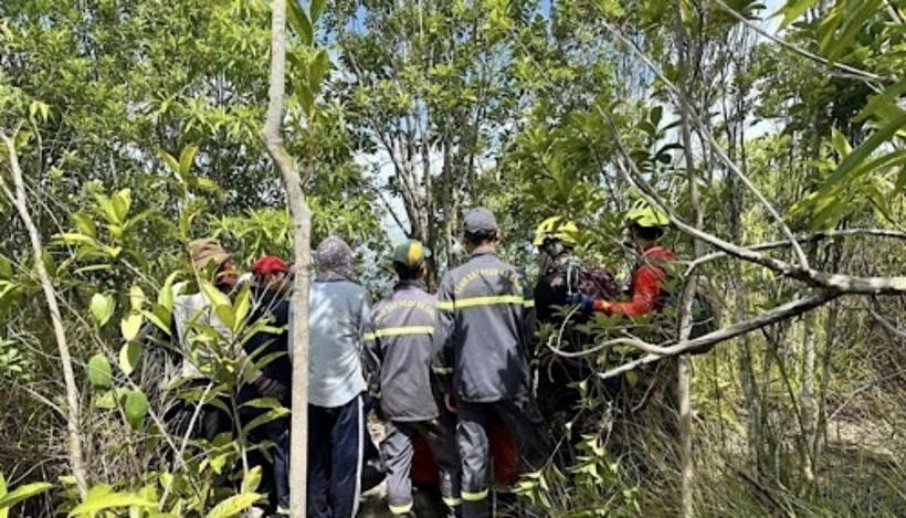 Khu vực tìm thấy thi thể nạn nhân trên núi Hoàng Ngưu Sơn. Ảnh: Lao Động