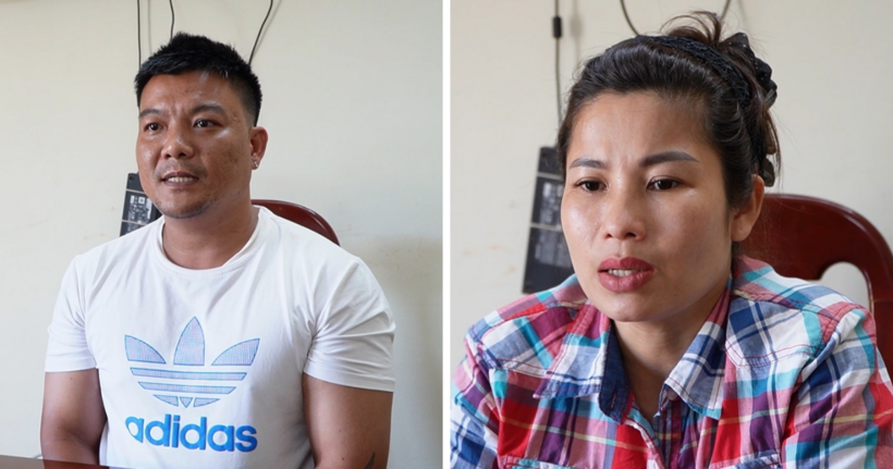 Hai trong 5 đối tượng tại cơ quan công an.