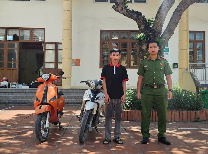 Đối tượng Nguyễn Văn Phượng tại cơ quan công an.