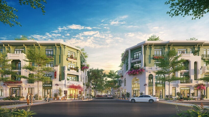 Thiết kế mặt tiền 4–8m giúp nhà phố Flora Avenue khai thác tối đa giá trị kinh doanh. (Ảnh: Sun Property)