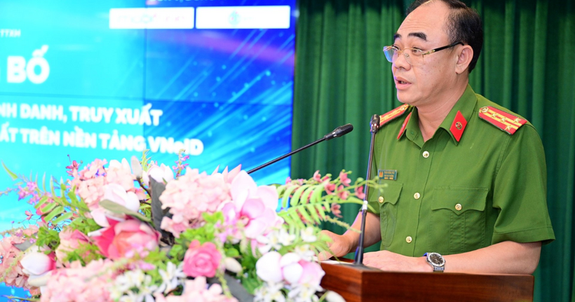 Lãnh đạo C06 phát biểu tại buổi lễ công bố.