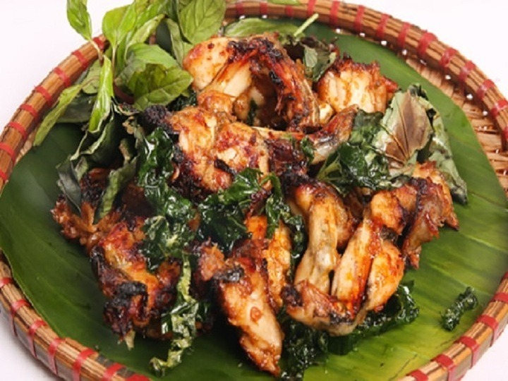 Cách làm ếch nướng lá lốt thơm ngon.