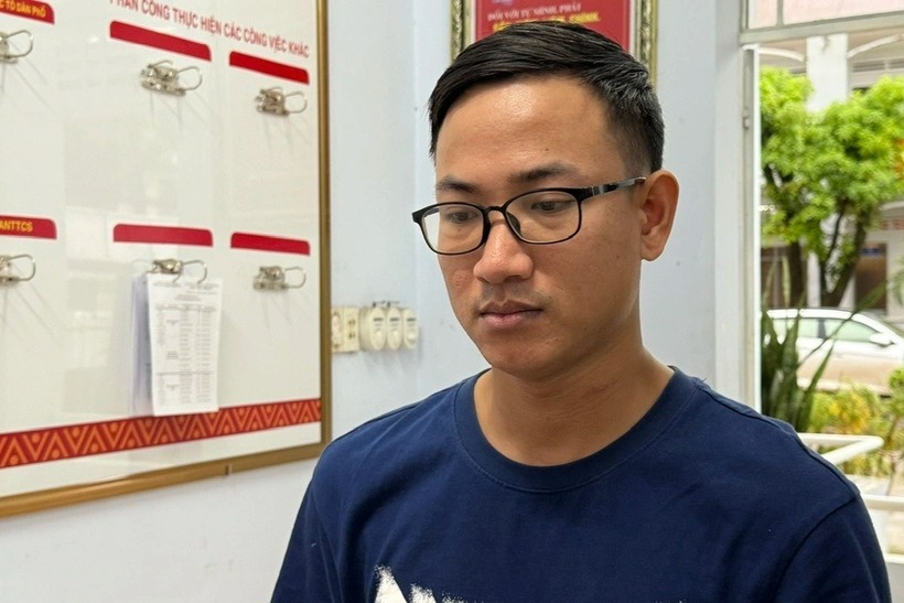 Bị can Tống Minh Hòa tại cơ quan công an. Ảnh: Dân Trí