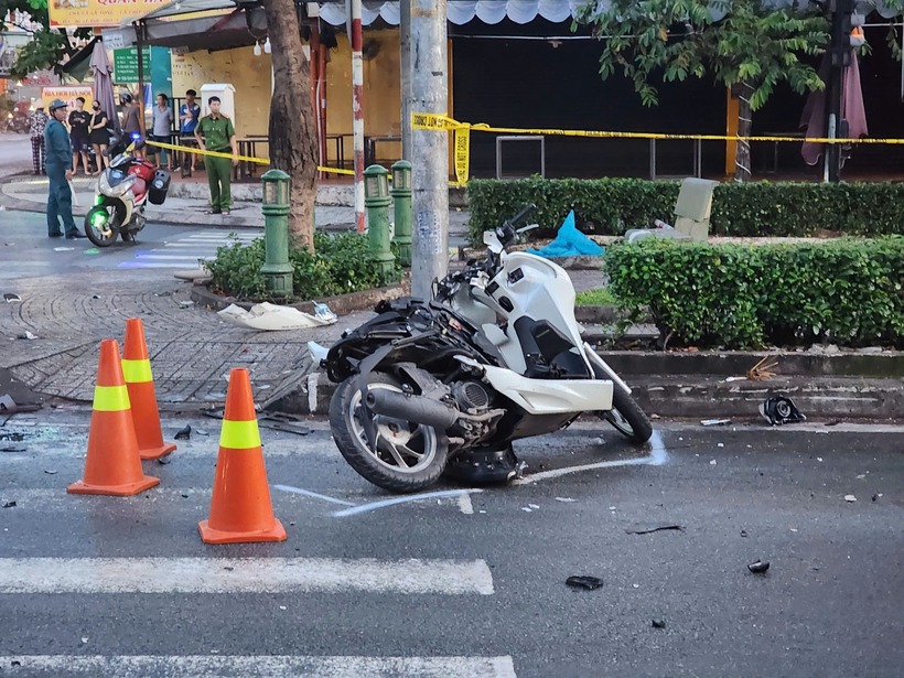 Hiện trường vụ tai nạn. Ảnh: Báo Thanh niên.