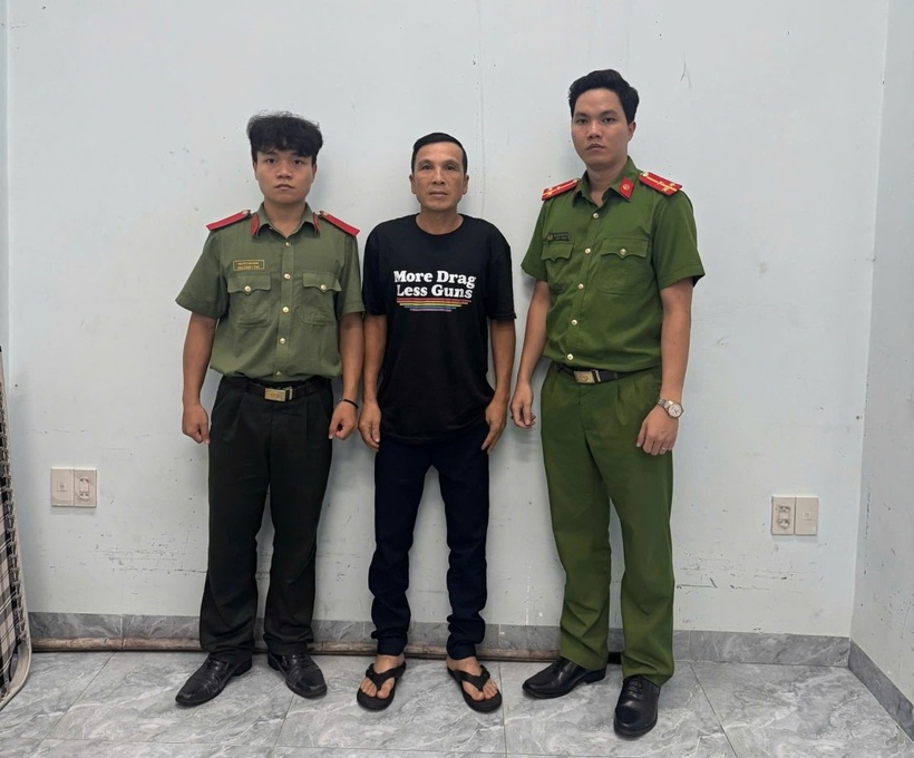 Đối tượng Nguyễn Ngọc Dự tại thời điểm bị bắt giữ. Ảnh: Công an tỉnh Gia Lai.