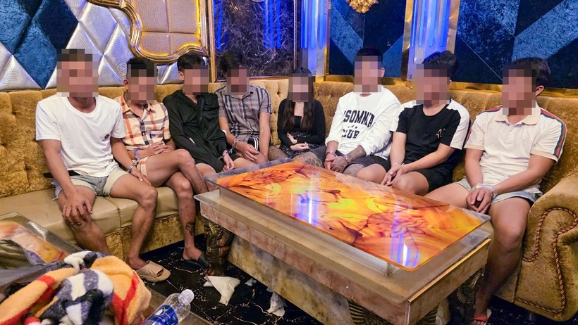 24/25 đối tượng dương tính với ma túy loại ketamin. Ảnh: PLO.