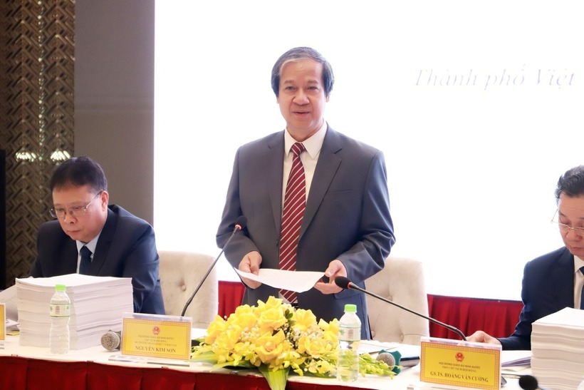 Bộ trưởng Bộ GD&ĐT Nguyễn Kim Sơn, Chủ tịch Hội đồng Giáo sư Nhà nước. Ảnh: HĐGSNN.