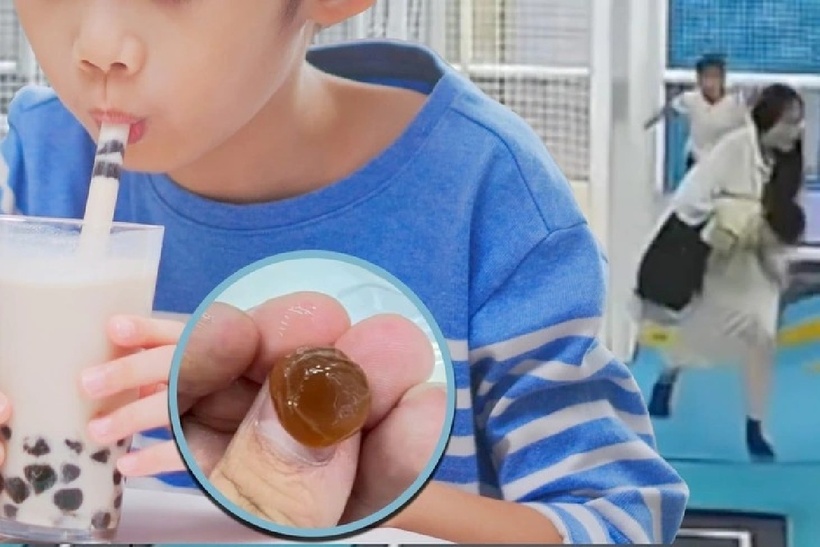 Bé trai 3 tuổi ở tỉnh Chiết Giang, Trung Quốc đã tử vong do hóc hạt trân châu trong ly trà sữa. Ảnh: SCMP.