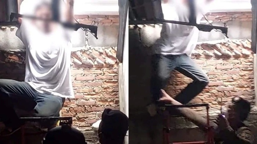 Khi nhìn thấy đông đảo lực lượng cảnh sát, anh ta thay đổi ý định, leo lên cao hơn và tiếp tục gào thét.