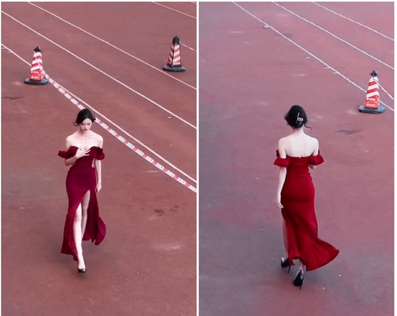 Vô tình bị quay lén, nữ sinh lên hẳn hot search vì nhan sắc sáng bừng cả lễ khai mạc hội thao của trường.