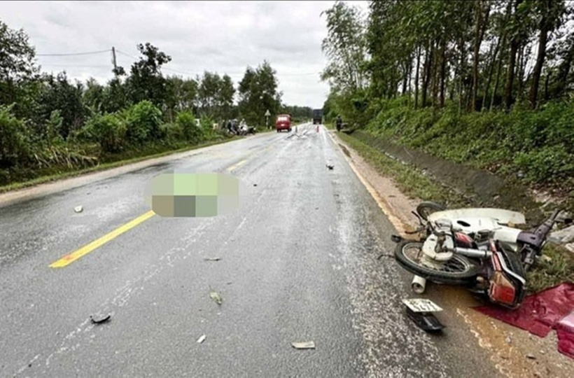 Hiện trường xảy ra vụ tai nạn. Ảnh: Báo Lao động.