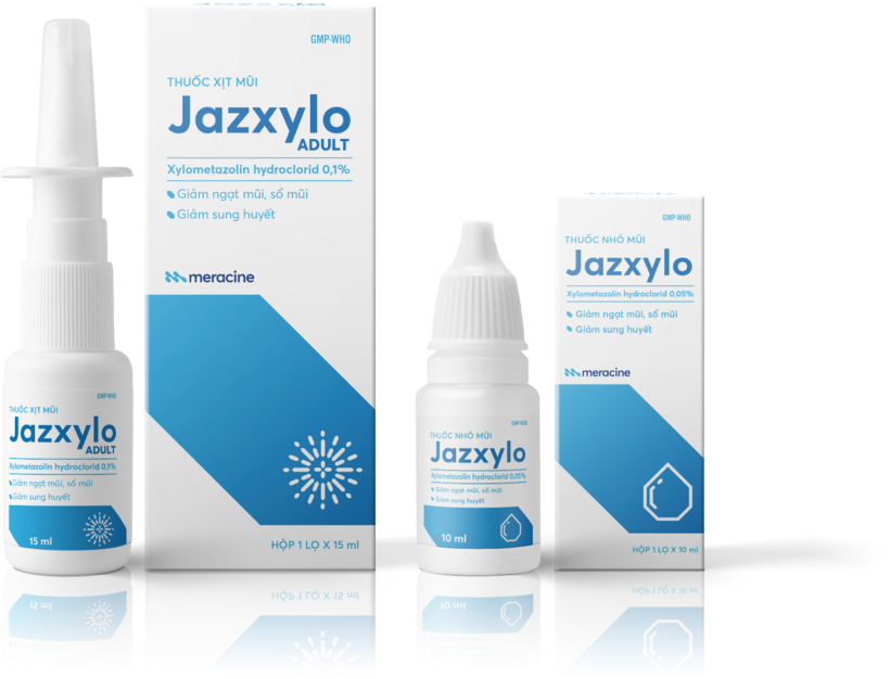 Thuốc nhỏ mũi Jazxylo và thuốc xịt mũi Jazxylo Adult