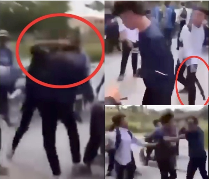 Nam sinh bị 2 thiếu niên liên tục đấm, đá, dùng vật lạ đánh vào đầu và người. Ảnh: Báo Người lao động.