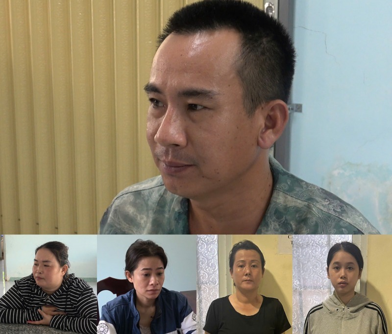 Nhóm 5 đối tượng bị tạm giữ để điều tra. (Ảnh: CAND)