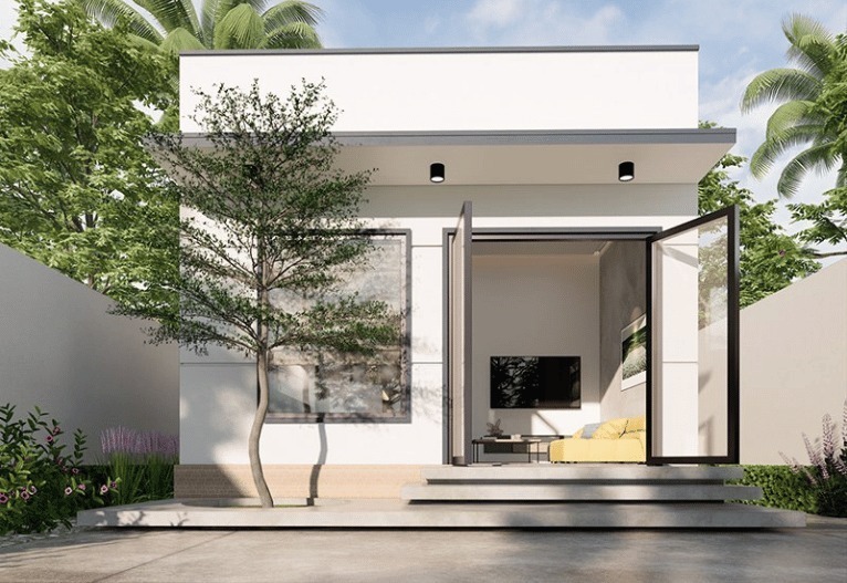 Sử dụng tông màu sáng như trắng, kem, xám nhạt để tạo cảm giác rộng hơn