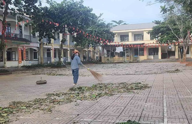 Trường THCS Hương Giang, nơi xảy ra vụ việc. Ảnh: Lao động