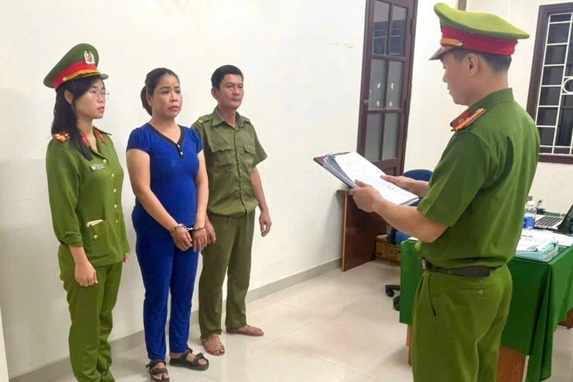 Đối tượng Thuận tại cơ quan công an. Ảnh: Dân Trí