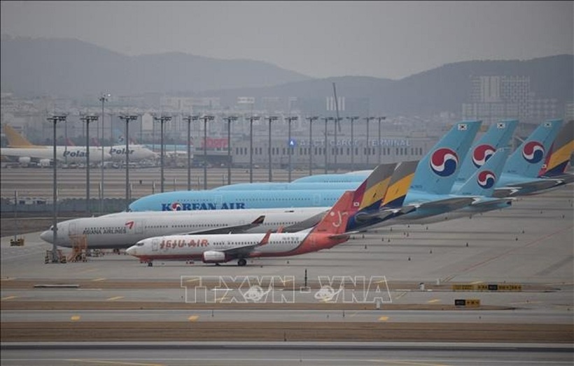 Các máy bay tại sân bay quốc tế Incheon, phía Tây thủ đô Seoul, Hàn Quốc. Ảnh minh họa: TTXVN