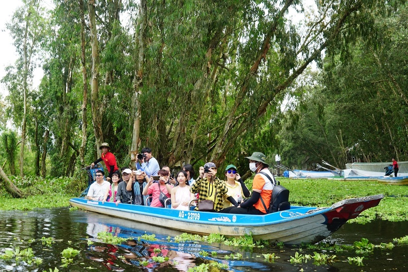 Mùa nước nổi An Giang thường bắt đầu từ khoảng tháng 9 đến tháng 11 hàng năm. Ảnh: Lao động