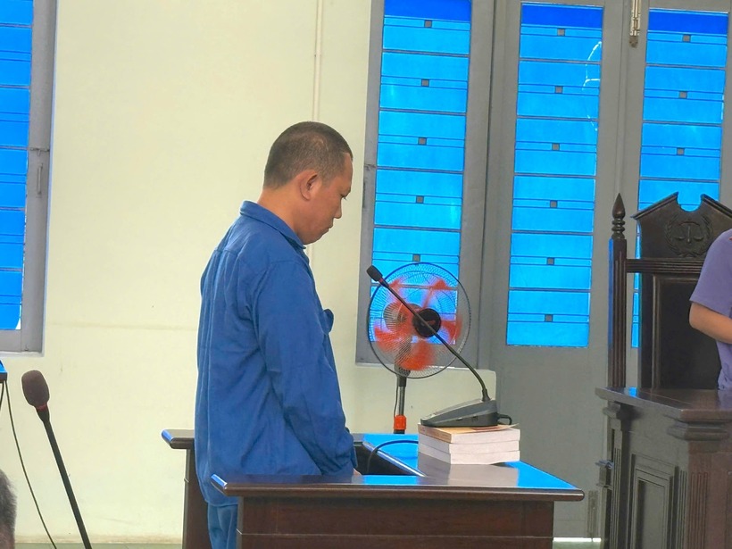 Bị cáo Đinh Hoàng Kim Vũ tại phiên tòa xét xử.