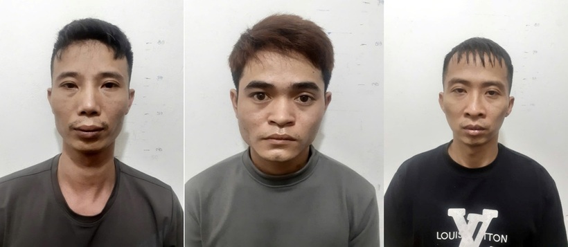 Các đối tượng Dũng, Tư, Tới (tính từ trái qua phải). Ảnh: Công an Hưng Yên