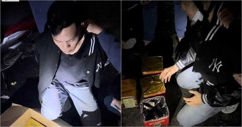 Đỗ Duy Luật cùng tang vật. Ảnh: Công an tỉnh Hưng Yên.