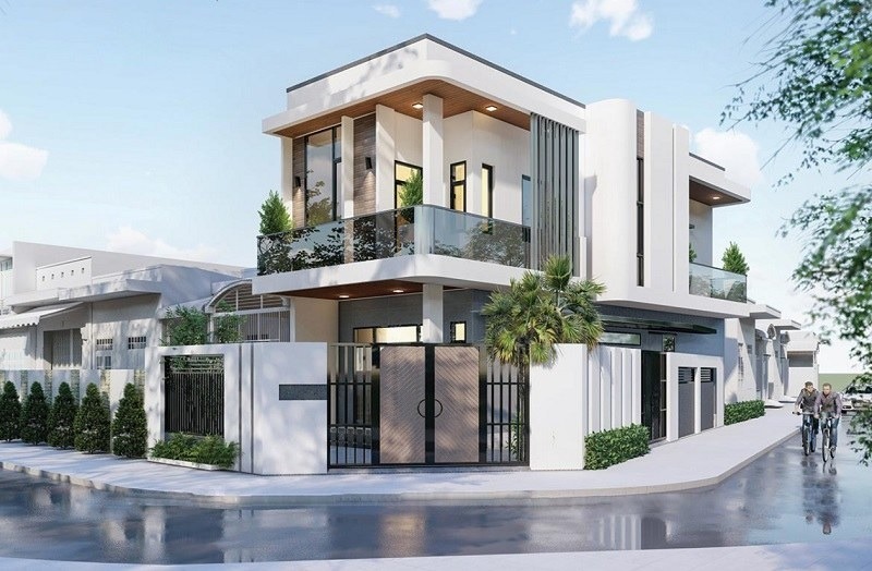 Mẫu nhà 2 tầng 6x16m 2 góc mặt tiền tiện nghi. Ảnh: Wedo Architecture & Construction