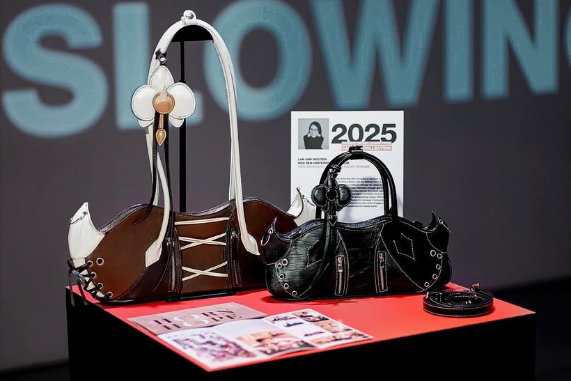 Thủ khoa ngành Thiết kế Thời trang HSU tỏa sáng tại “Real Leather. Stay Different 2025”. (Ảnh: Trường ĐH Hoa Sen)