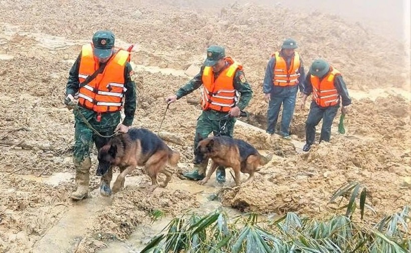 Mặc dù điều kiện thời tiết không thuận lợi và địa hình hiểm trở, nhưng với tinh thần "tất cả vì Nhân dân phục vụ", cán bộ, chiến sĩ và cả những chú chó nghiệp vụ vẫn đang nỗ lực hết mình, chạy đua với thời gian để tìm kiếm những nạn nhân đang mất tích.