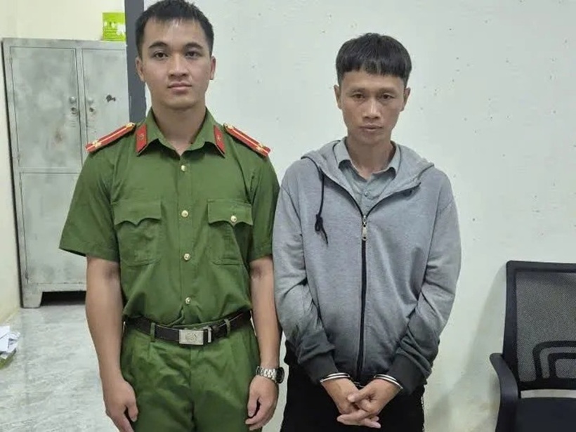 Phan Quốc Hậu đầu thú sau 2 ngày bỏ trốn. Ảnh: PLO