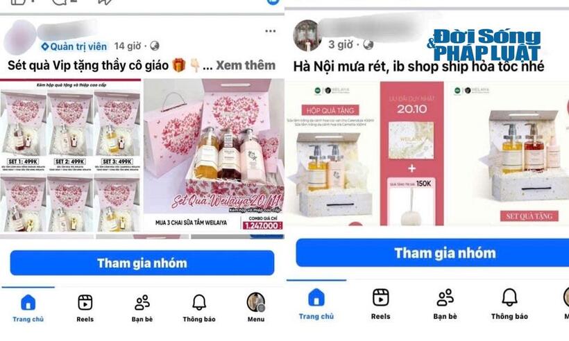 Thị trường quà tặng 20/11 còn trở nên sôi động trên các nền tảng mạng xã hội.