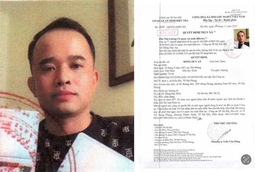 Quyết định truy nã Đồng Duy An