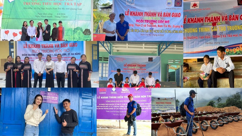 Một số ngôi trường được thầy Vỹ kết nối, xây dựng (Ảnh:NVCC)