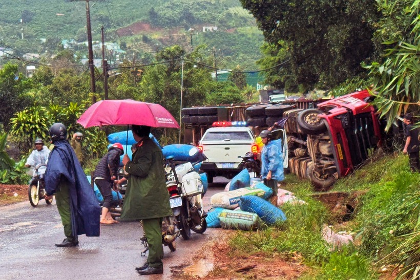 Hiện trường vụ tai nạn. Ảnh: Vietnamnet.