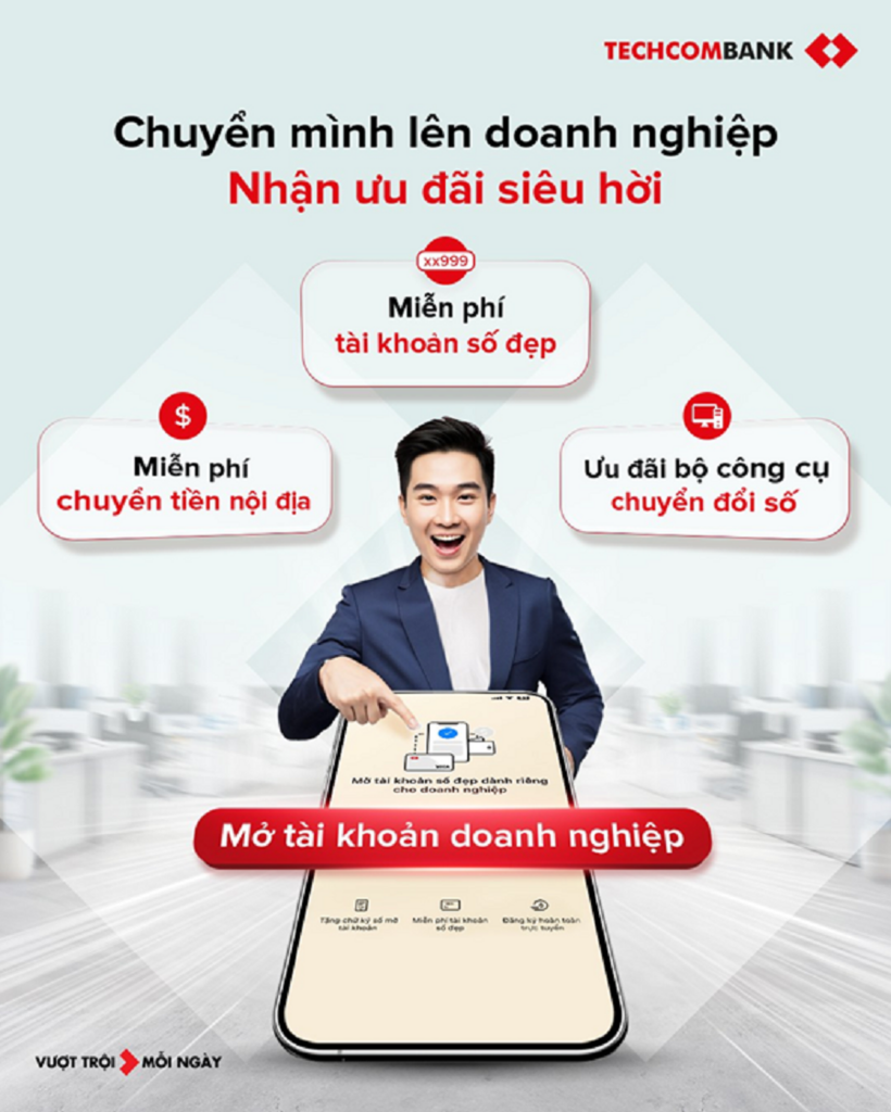 Techcombank đồng hành cùng hộ kinh doanh chuyển đổi sang doanh nghiệp.