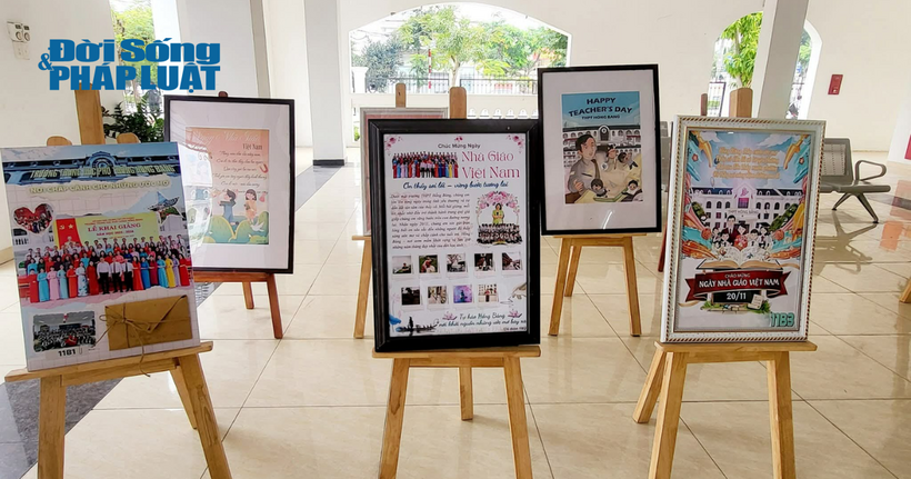 Cuộc thi thiết kế poster “Tri ân người gieo chữ” thu hút đông đảo học sinh.