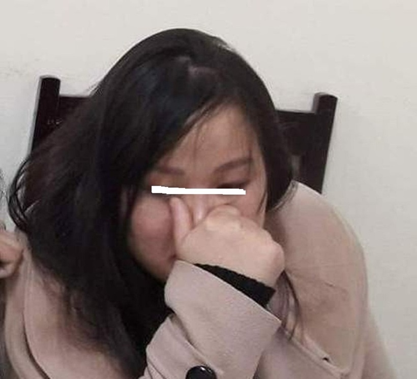 Hà Thị Giang tại cơ quan công an. Ảnh: Người lao động