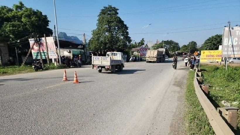 Hiện trường vụ tai nạn. Ảnh: Báo Lao động.