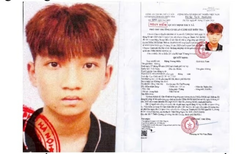 Quyết định truy nã Đặng Trung Hiếu. Ảnh: An ninh Thủ đô.