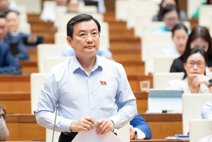 Đại biểu Phạm Trọng Nhân (đoàn TP.HCM) phát biểu tại nghị trường (Ảnh: Media Quốc hội).