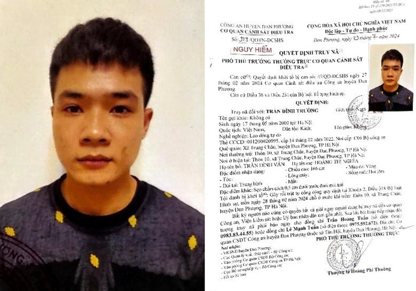 Quyết định truy nã đối tượng Trần Đình Trường