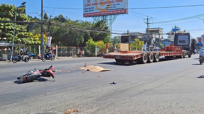 Hiện trường vụ tai nạn. Ảnh: Báo Tiền phong.