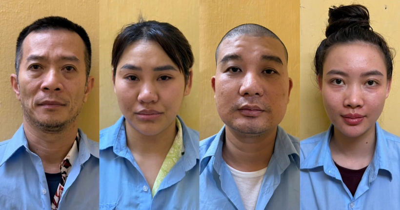 Các đối tượng bị tạm giữ (Ảnh: Công an Hà Nội).