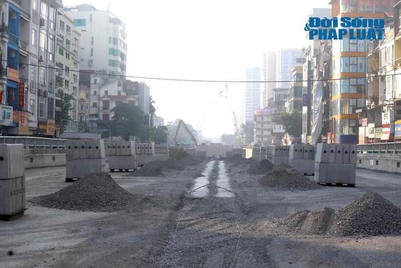 Đến nay, sản lượng thi công dự án hầm chui Kim Đồng - Giải Phóng&nbsp;đã đạt trên 80% giá trị hợp đồng