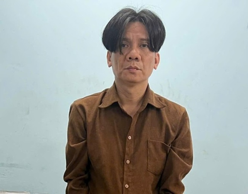 Nguyễn Quốc Huy tại cơ quan công an. (Ảnh: Cơ quan công an)