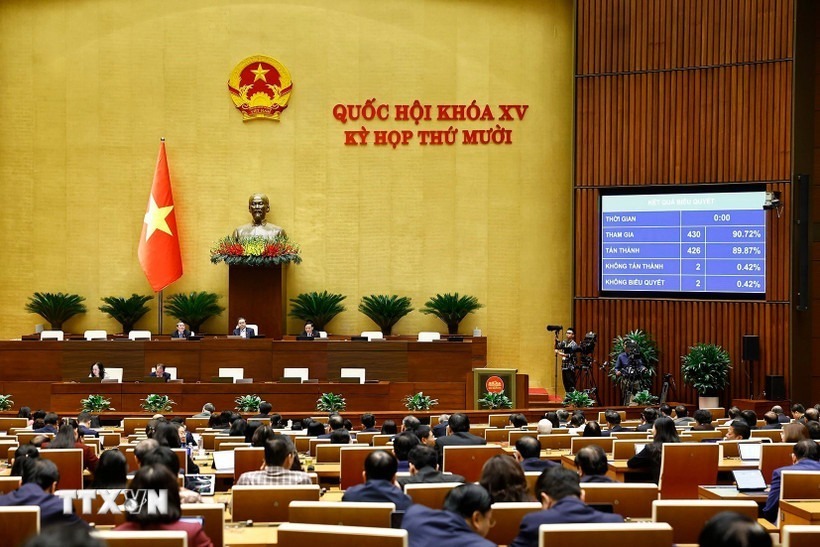 Quốc hội biểu quyết thông qua Luật Dẫn độ. (Ảnh: Doãn Tấn/TTXVN).